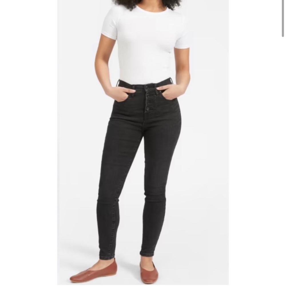 EVERLANE | Authentic Stretch Mid Rise Ankle Skinny Jeans Washed Black Women’s 31 - Picture 3 of 11